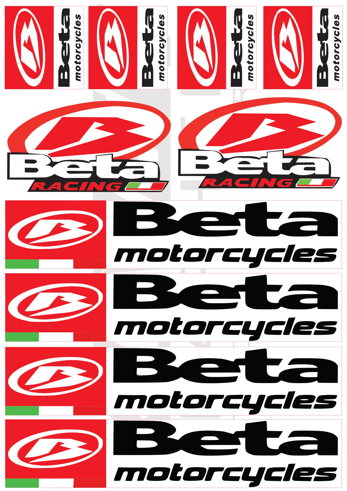 Stickers compatibles Beta Motorcycles – Planche d’Autocollants Vinyle Racing Enduro & Trial