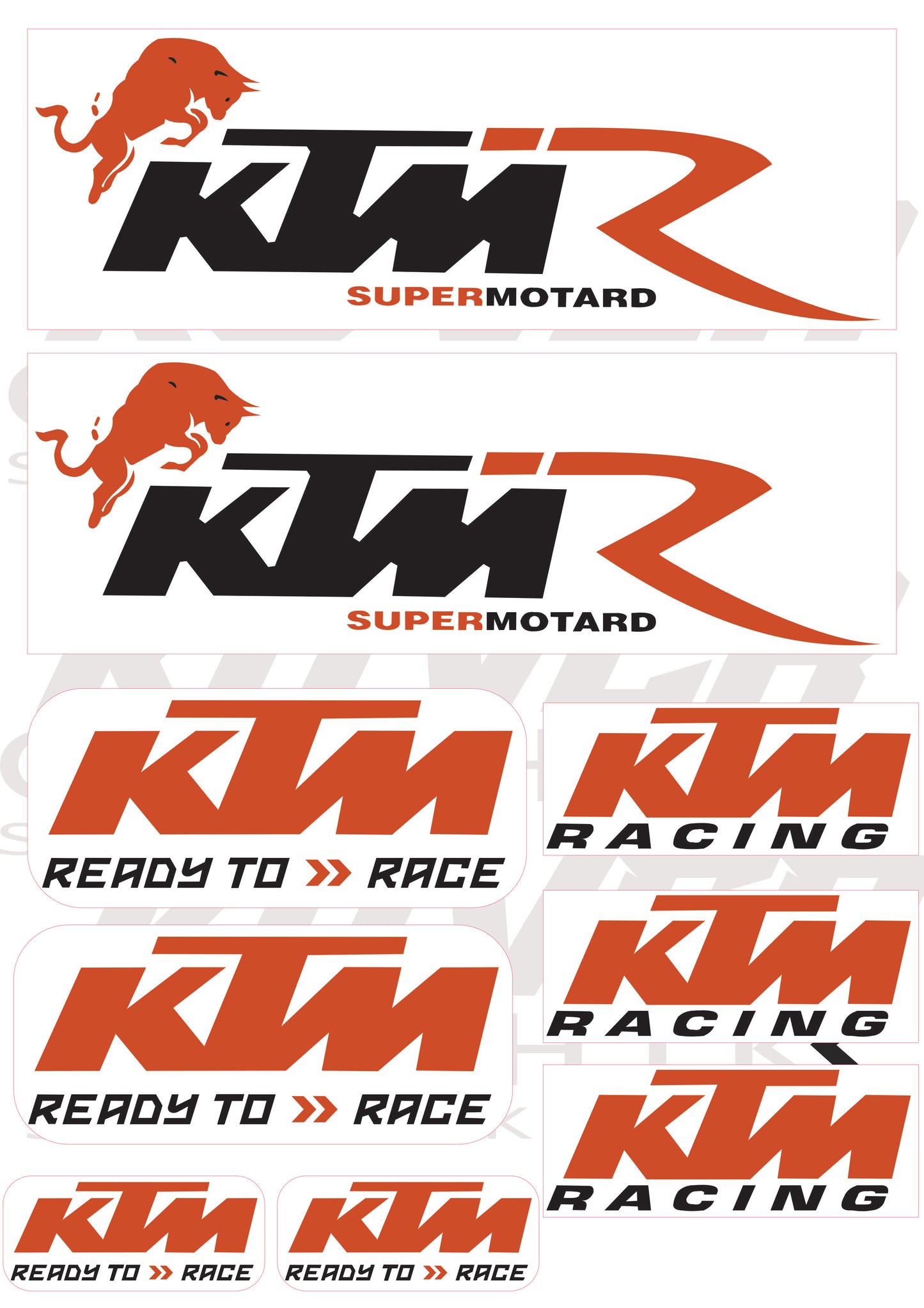 Planche compatibles Stickers KTM Supermotard – Autocollants Moto Vinyle Premium