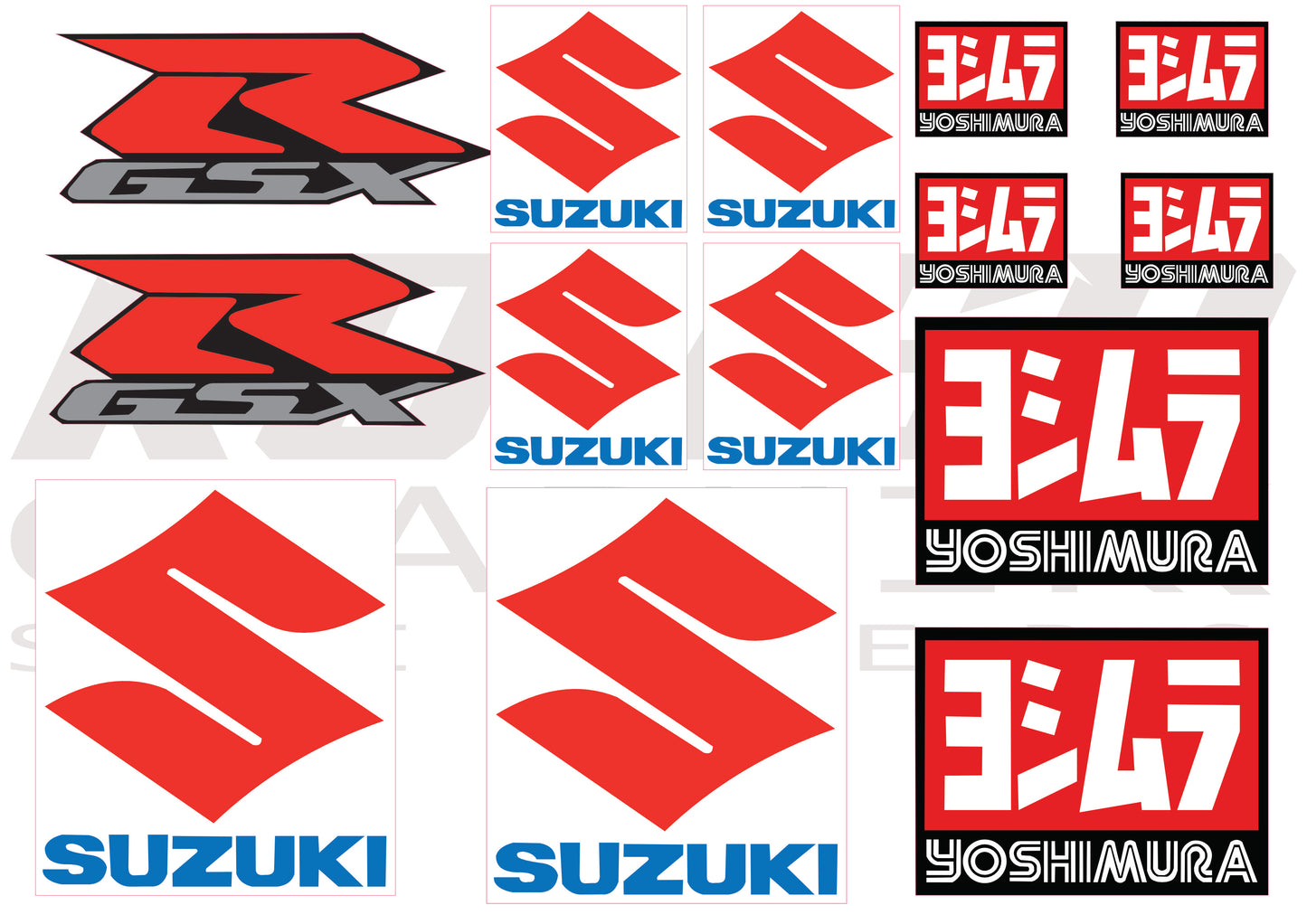 Stickers compatible Suzuki GSXR Yoshimura – Planche Autocollants Moto Vinyle Premium
