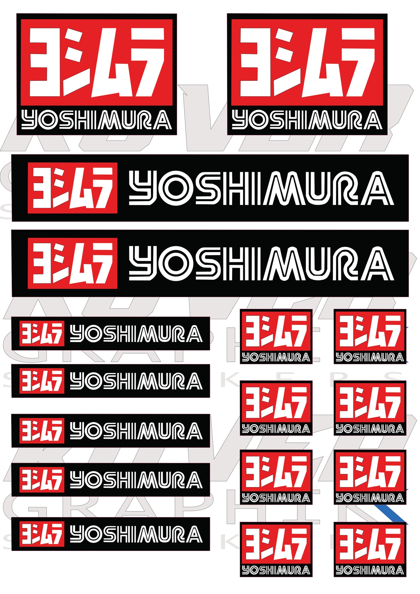 Stickers compatible Yoshimura – Planche Autocollants Moto Racing Vinyle Premium