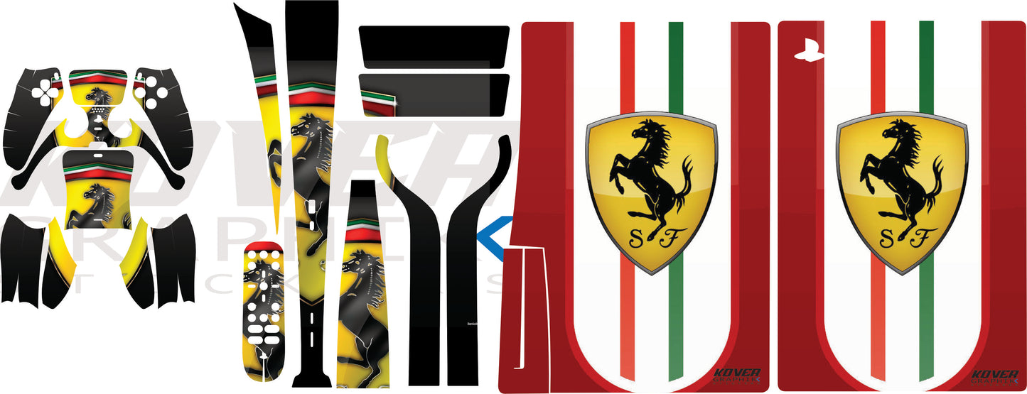 Skin PS5 Ferrari – Kit déco personnalisé PlayStation 5 | Kover Graphik