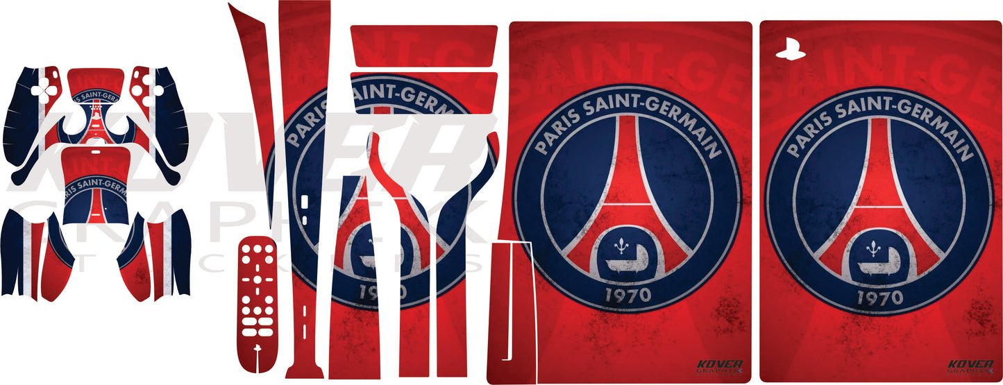 Skin PS5 PSG – Kit déco Paris Saint-Germain pour PlayStation 5 | Kover Graphik