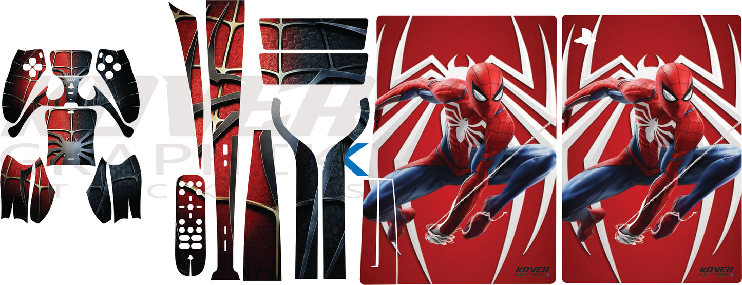 PS5 Skin / Wrap complet « Spiderman » (inspiré de l'univers Spiderman)