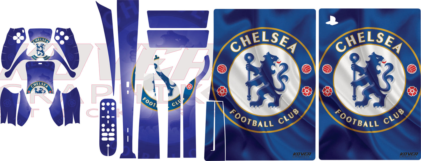 Skin PS5 Chelsea FC – Kit déco personnalisé PlayStation 5 | Kover Graphik