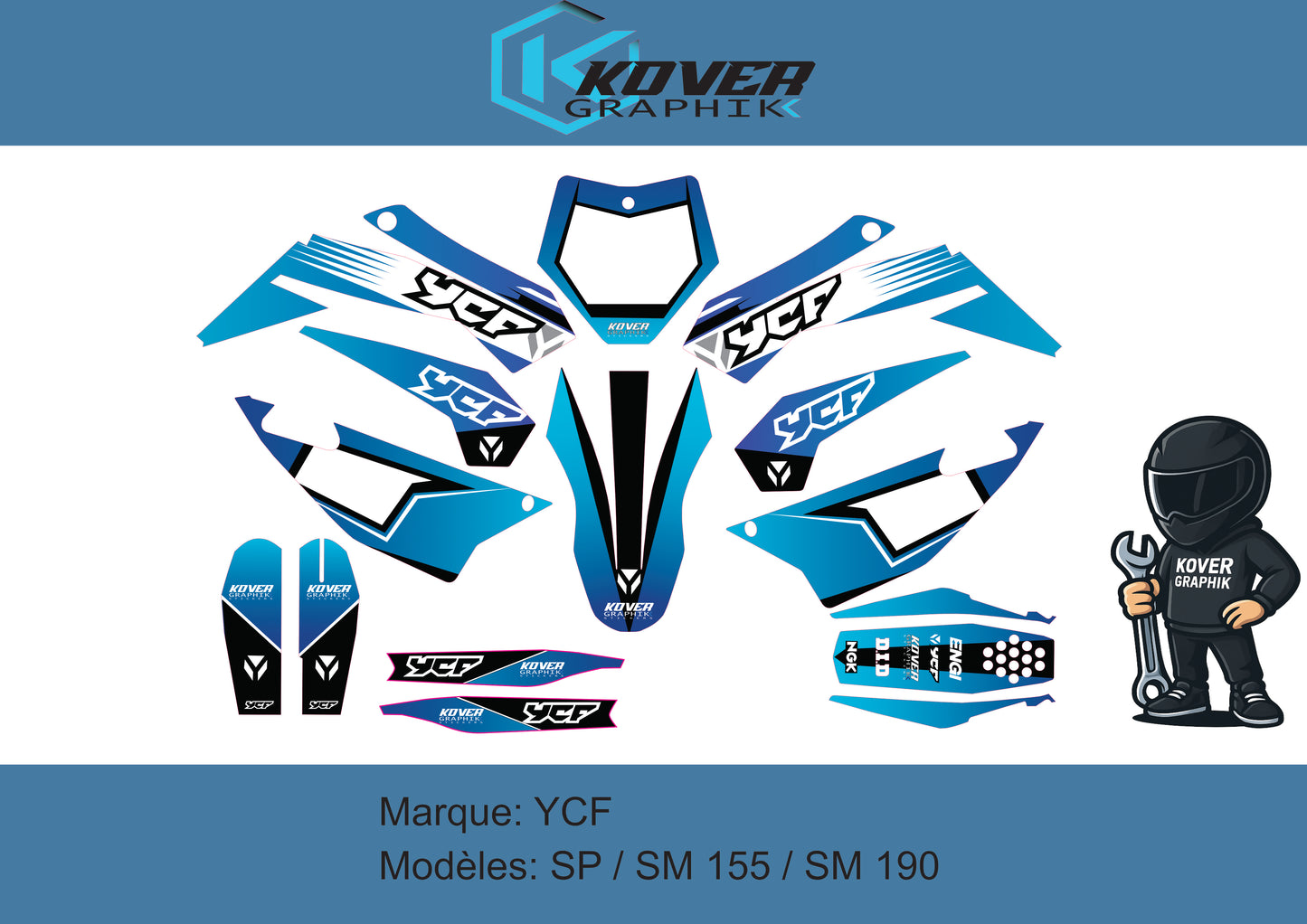 KIT DECO MOTO compatible dirt bike YCF SP / 155SM / 190SM