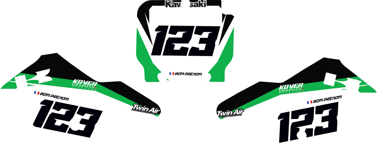 Fond de plaque cross Kawasaki 125 KX 1994 1995 personnalisé-3