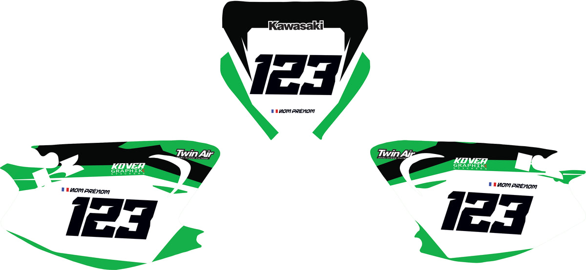 Fond de plaque cross Kawasaki 250 KX 2003 2013 personnalisé-3