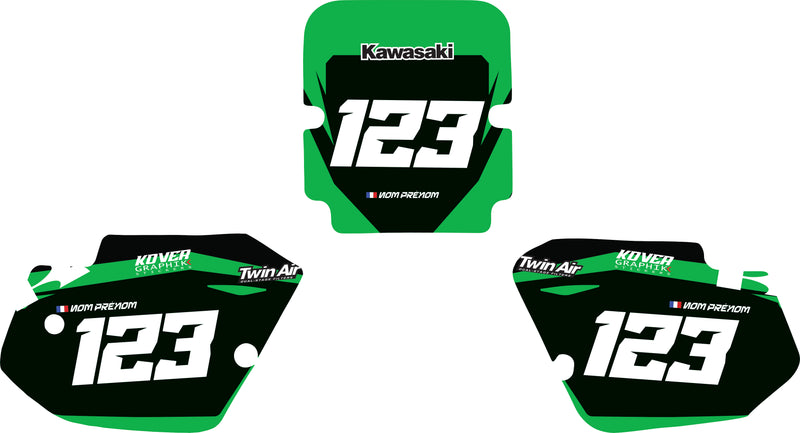 Fond de plaque cross Kawasaki 250 KX 1988 1989 personnalisé-1