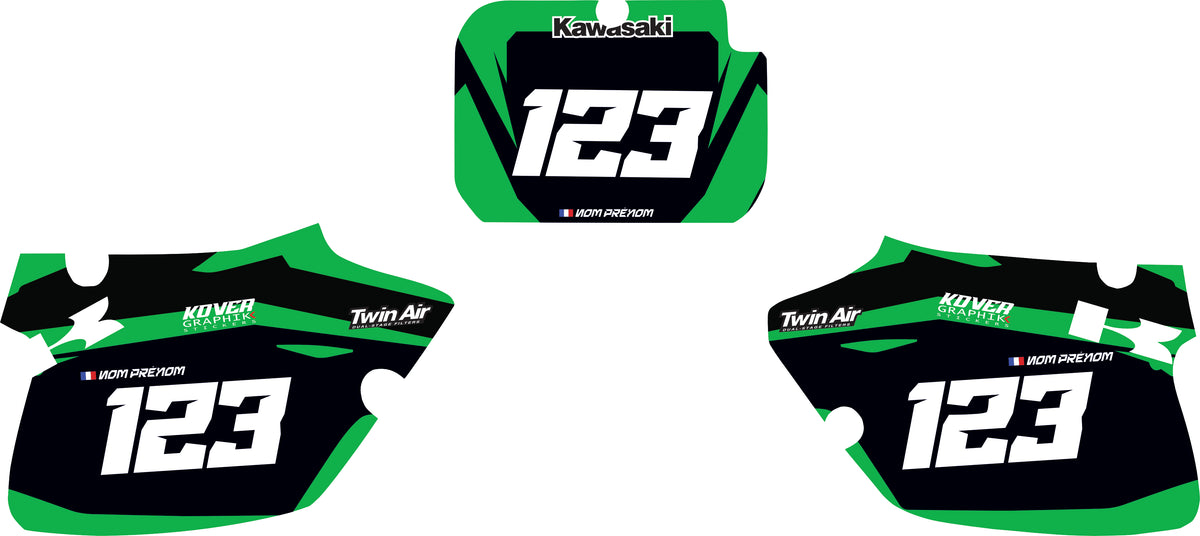 Fond de plaque cross Kawasaki 250 KX 1990 1993 personnalisé