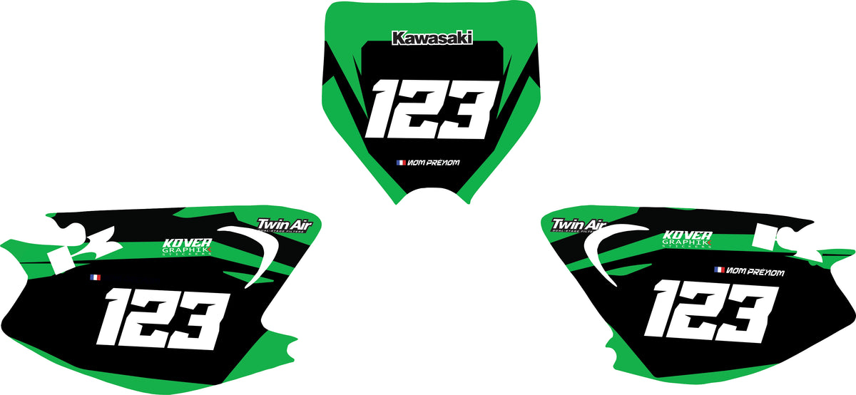 Fond de plaque cross Kawasaki 250 KX 2003 2013 personnalisé