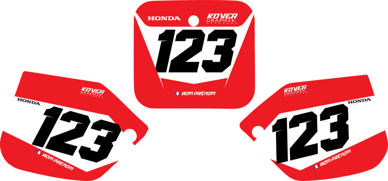 Fond de plaque Honda 250 CR 1988 1989 personnalisé-3