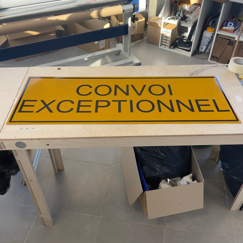 Plaque magnétique CONVOI EXCEPTIONNEL – Jaune réfléchissant – Dimensions réglementaires-5