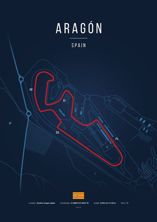 Poster Circuit d’Aragón – Espagne | Affiche MotoGP – Déco murale racing Kover Graphik