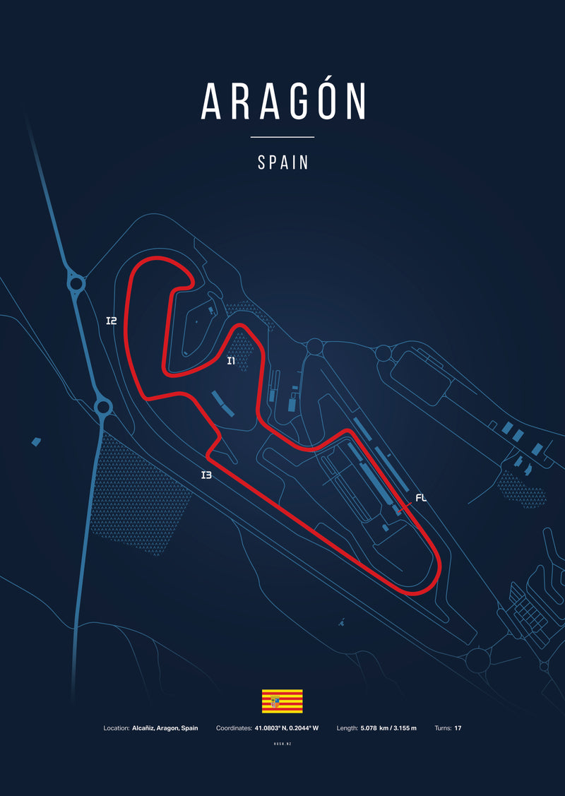 Poster Circuit d’Aragón – Espagne | Affiche MotoGP – Déco murale racing Kover Graphik-2
