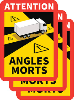 Pack de 3 autocollants “Angles Morts” réglementaires – Signalisation obligatoire véhicules lourds-1