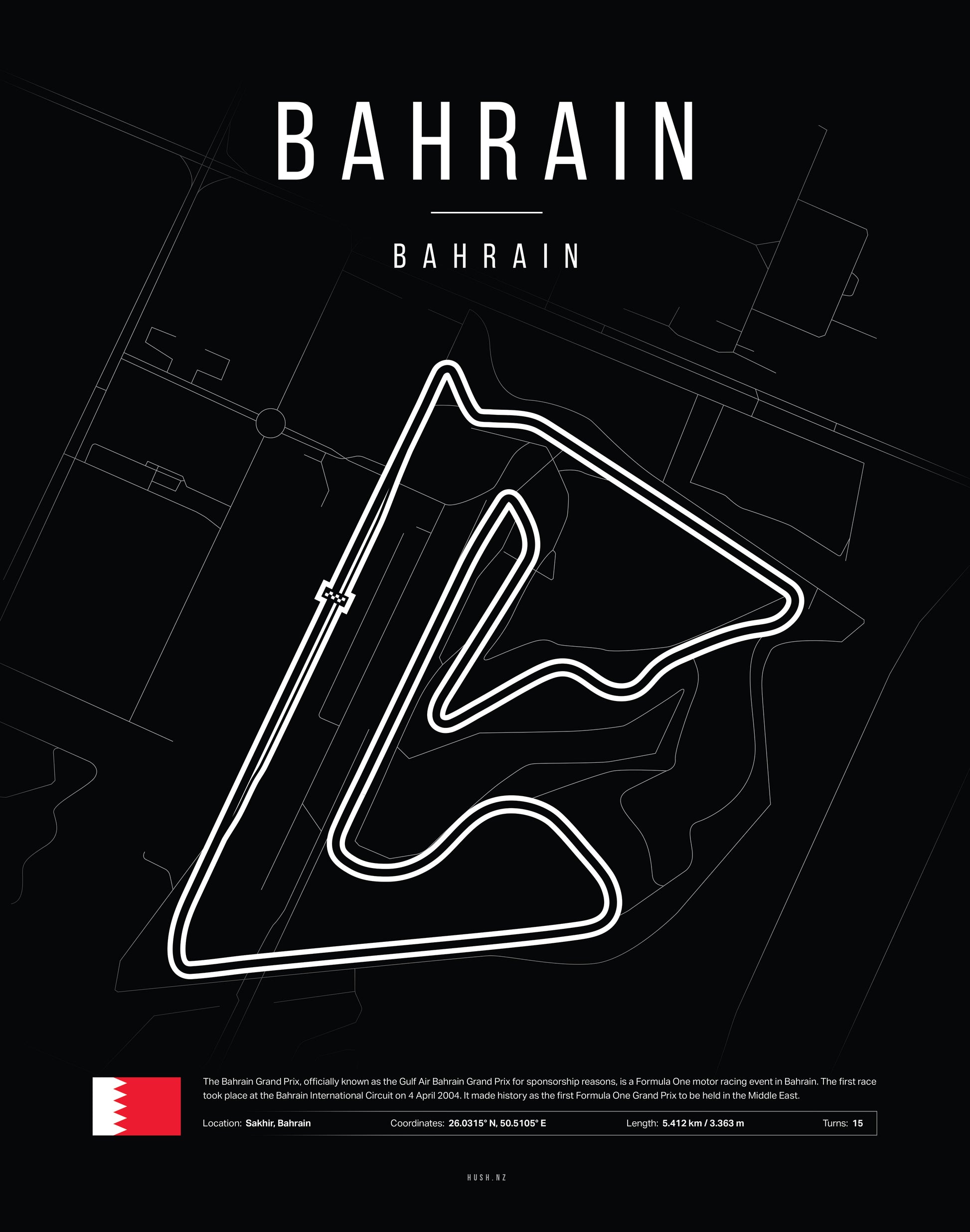 Poster Bahrain International Circuit | F1 Track Map-2