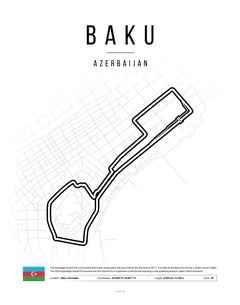 Poster Circuit de Baku – Azerbaijan | Affiche Motorsport & F1 Street Circuit-2