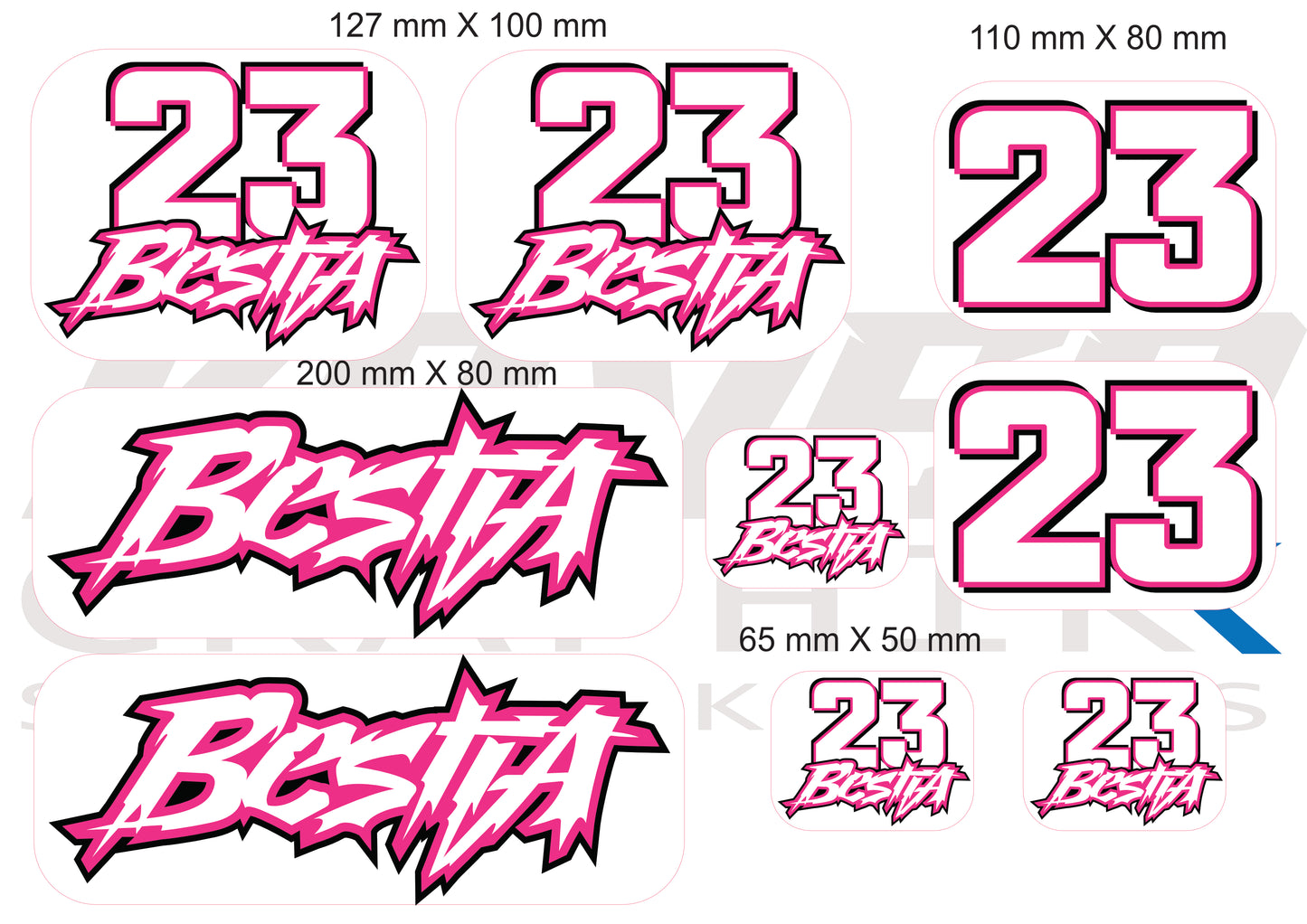 Stickers MotoGP inspiré Enea Bastianini #23 – Planche Autocollants Bestia