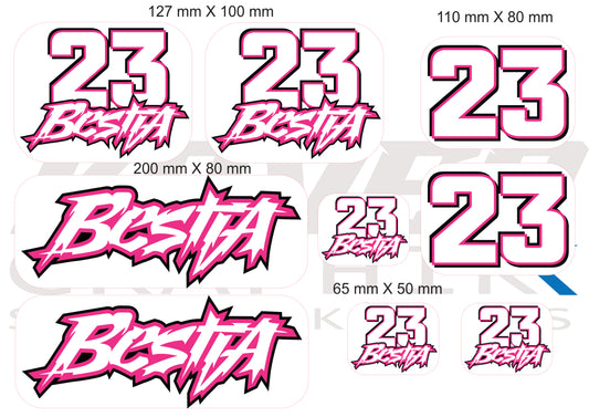 Stickers MotoGP inspiré Enea Bastianini #23 – Planche Autocollants Bestia