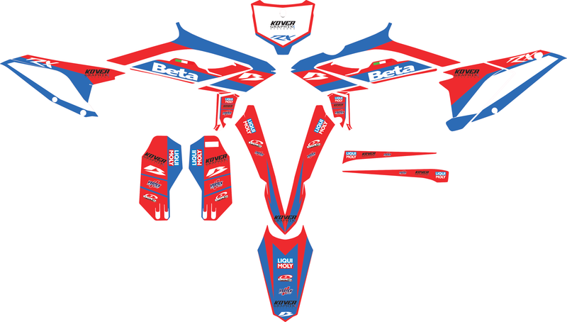 Kit déco Beta RX 450 2025 2026 – Design Racing Bleu / Rouge-2