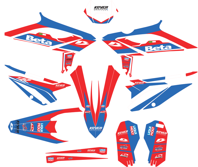 Kit déco Beta RR 125 à 480 (2T & 4T) 2023-2024 – Rouge / bleu-2
