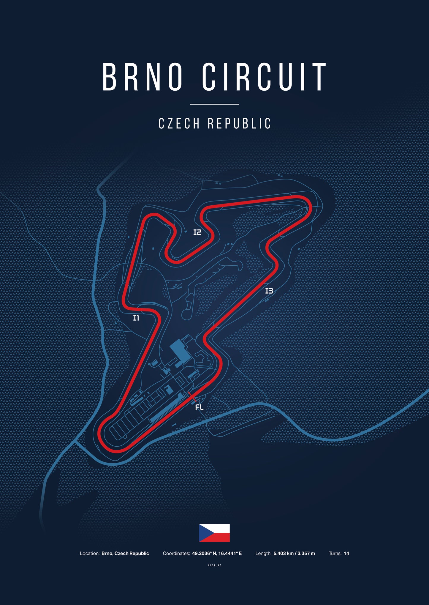 Poster Circuit de Brno – République Tchèque | Affiche MotoGP – Déco murale racing Kover Graphik