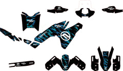 Planche graphique kit déco CFMOTO 450MT camo bleu dégradé 2024-2026