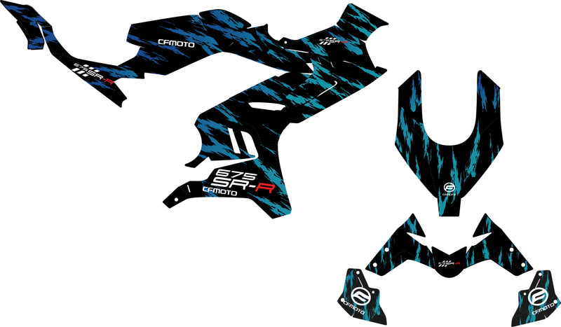 Kit déco CF Moto 675 SR-R 2025-2026 noir & bleu dégradé-3