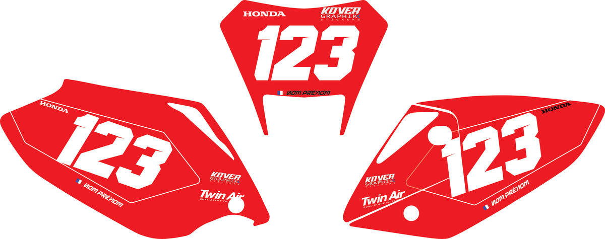 Fond de plaque Enduro Honda CRFX 250 2014 2017 personnalisé-5