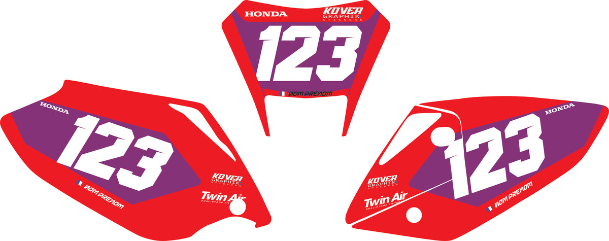 Fond de plaque Enduro Honda CRFX 250 2014 2017 personnalisé-7