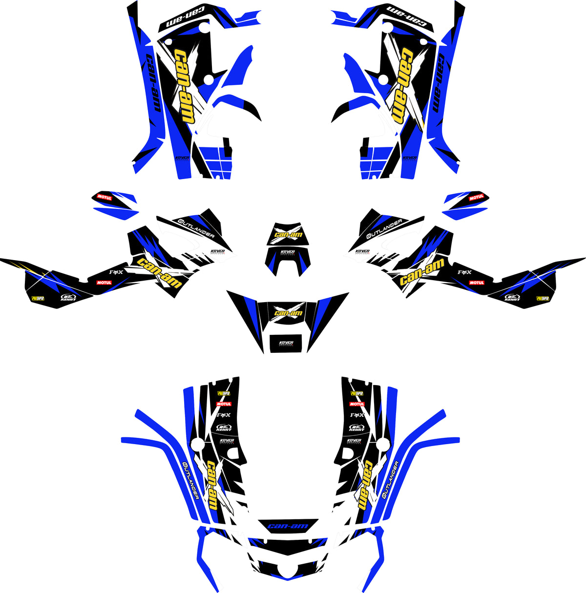 Kit déco Can-Am Outlander G1 Bleu XT Max – Stickers Quad-1