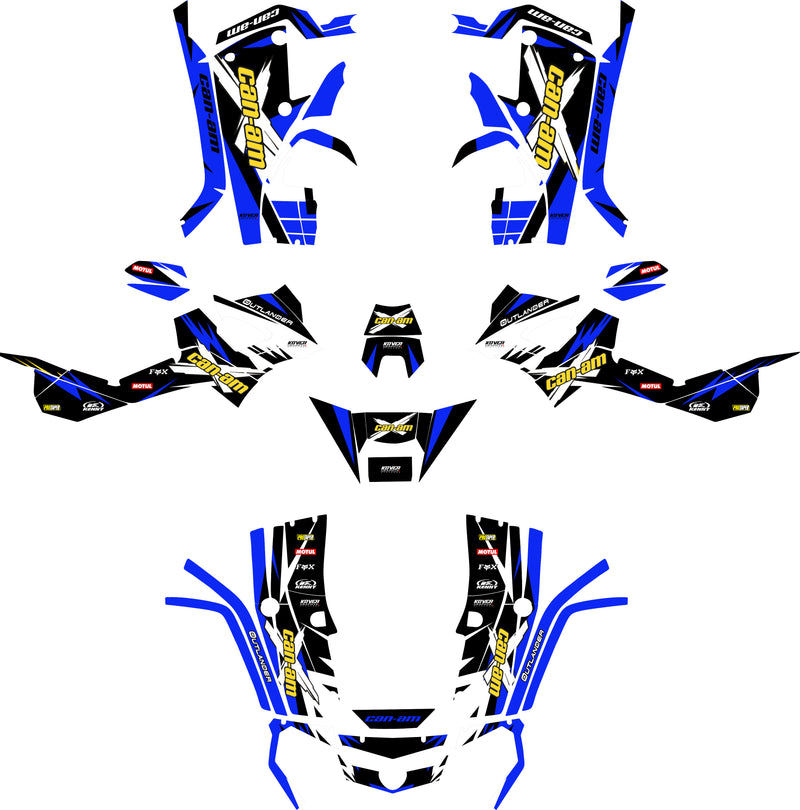 Kit déco Can-Am Outlander G1 Bleu XT Max – Stickers Quad-1