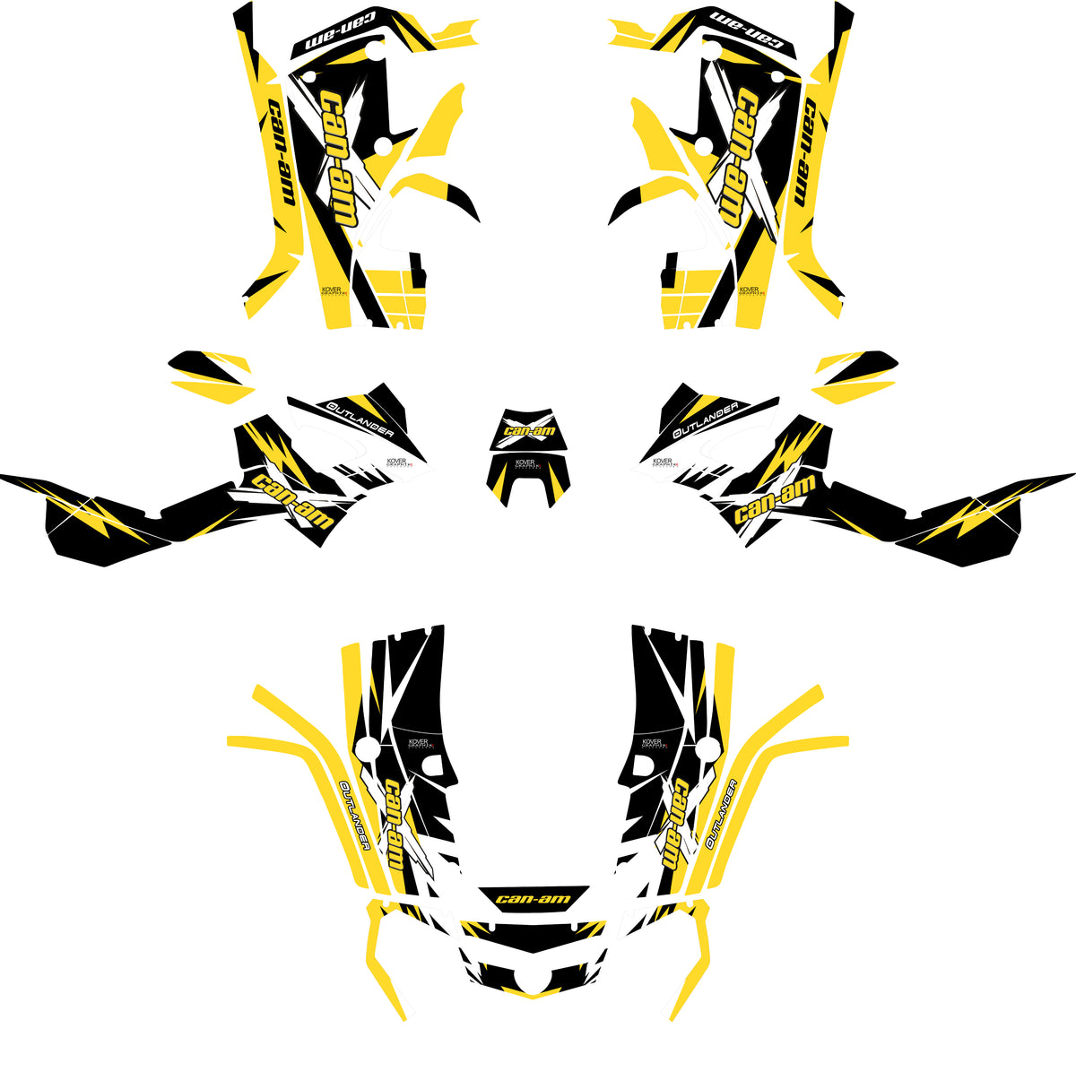 Kit déco Can-Am Outlander G1 Jaune XT Max – Stickers Quad