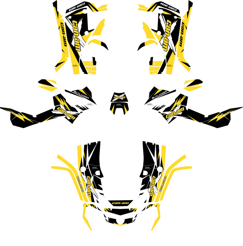 Kit déco Can-Am Outlander G1 Jaune XT Max – Stickers Quad-1