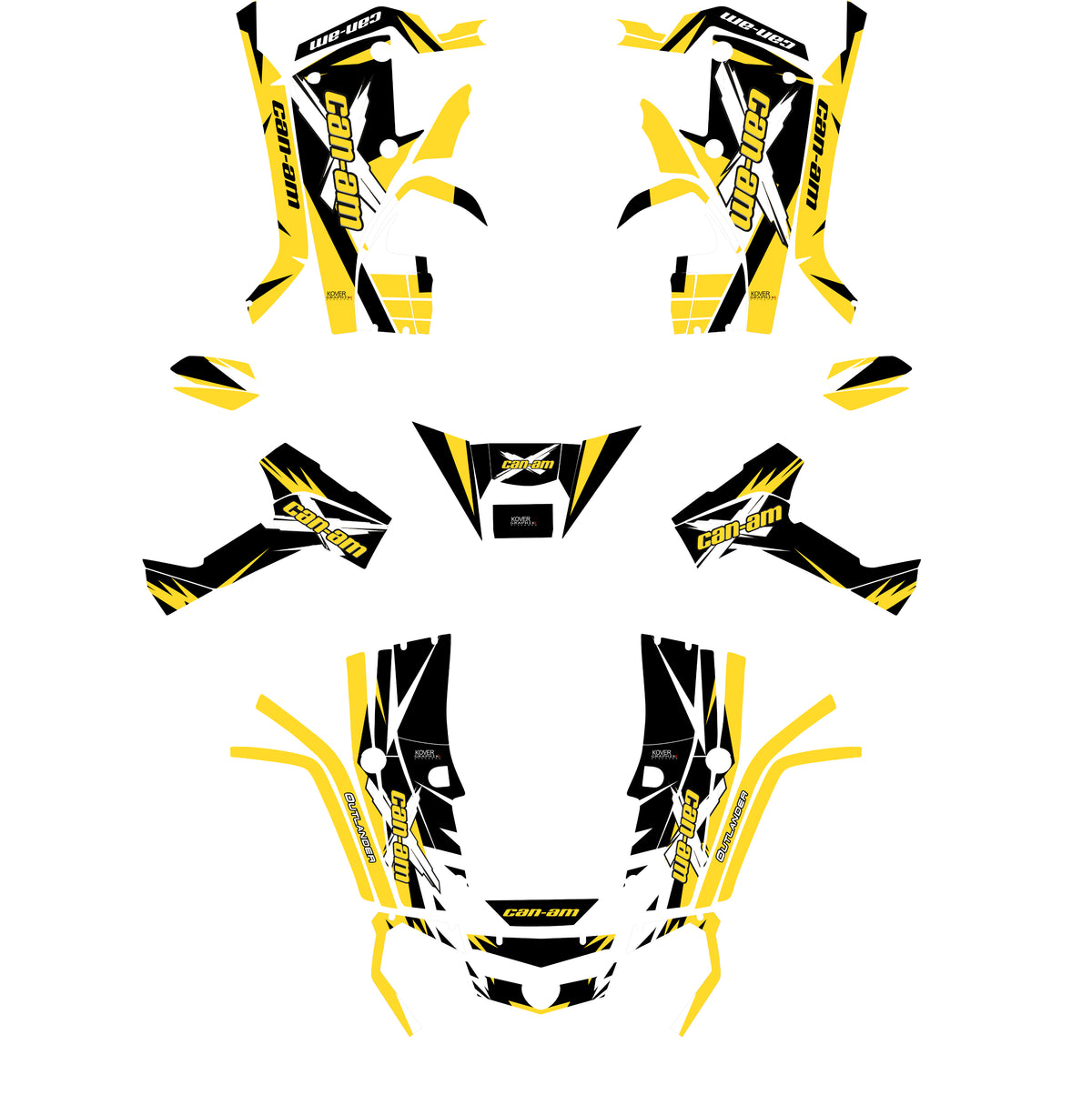 Kit déco Can-Am Outlander G1 Jaune XXC Max – Stickers Quad-1