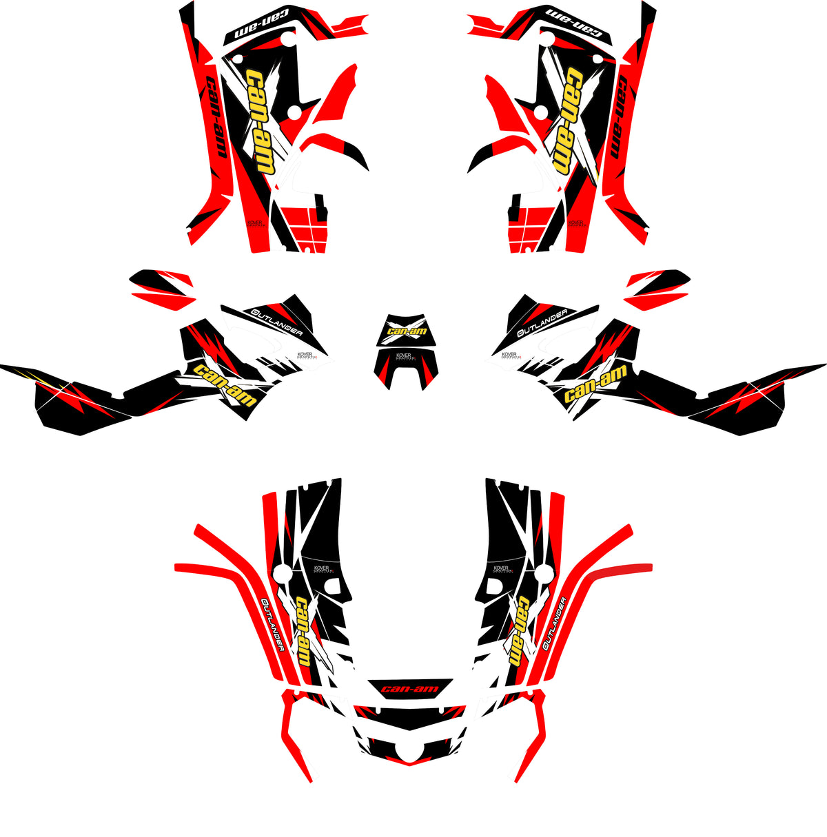 Kit déco Can-Am Outlander G1 Rouge XT Max – Stickers Quad-1
