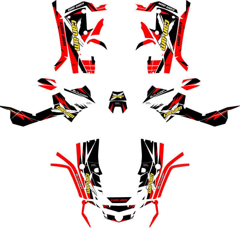 Kit déco Can-Am Outlander G1 Rouge XT Max – Stickers Quad-1