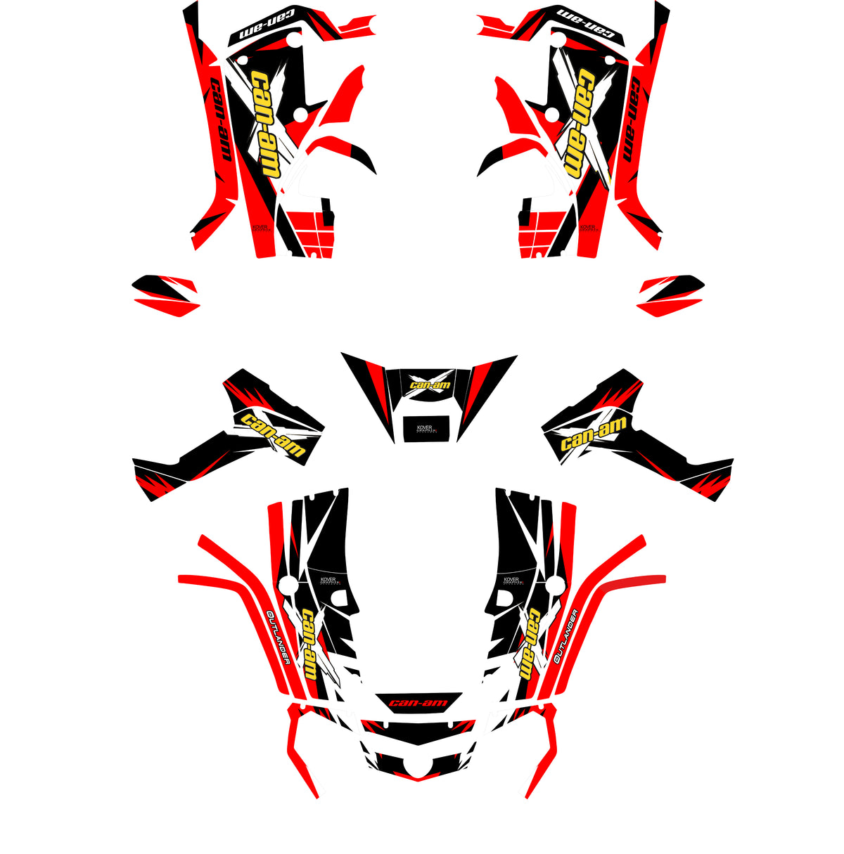 Kit déco Can-Am Outlander G1 Rouge XXC Max – Stickers Quad