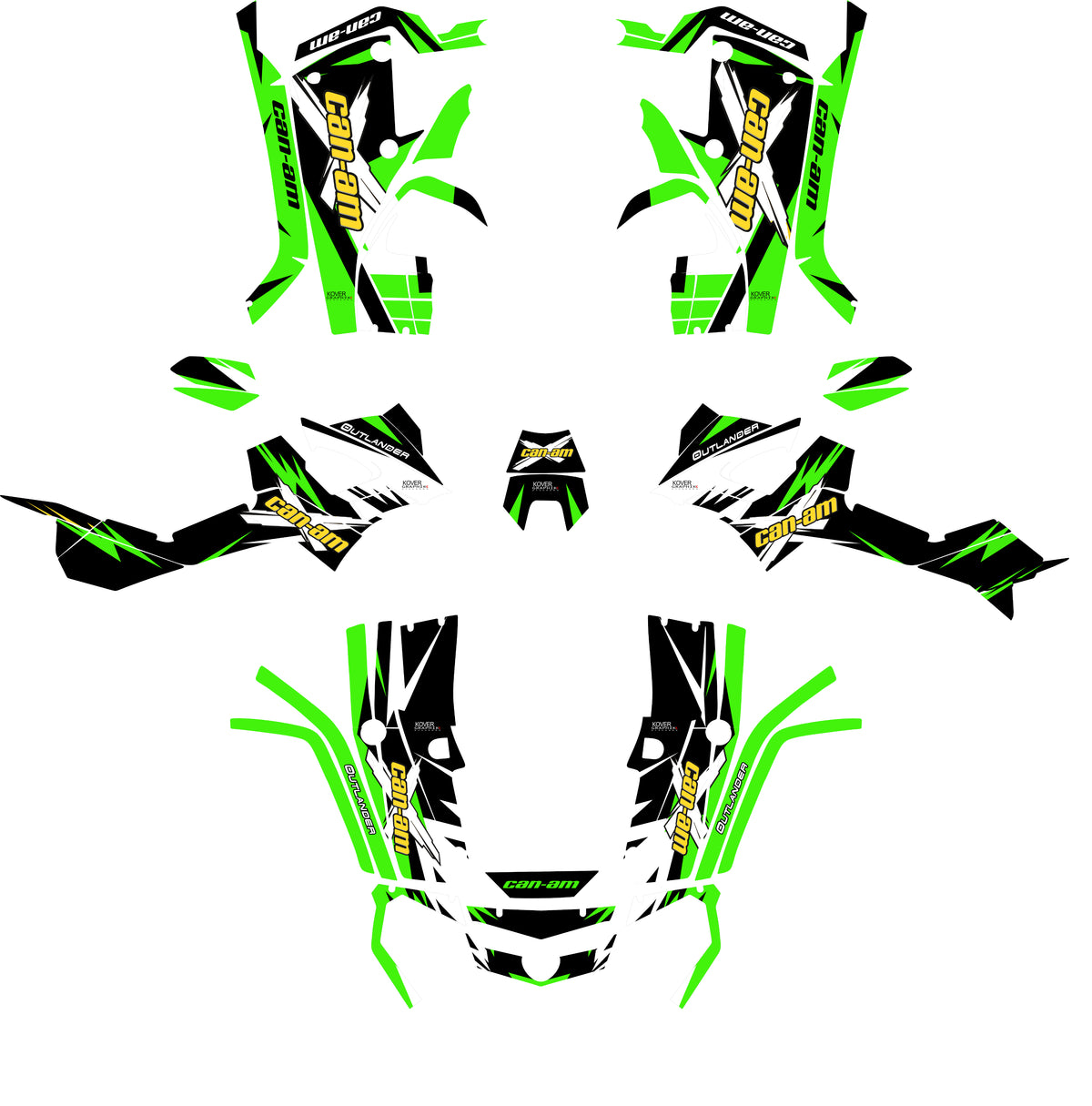 Kit déco Can-Am Outlander G1 Vert XT Max – Stickers Quad