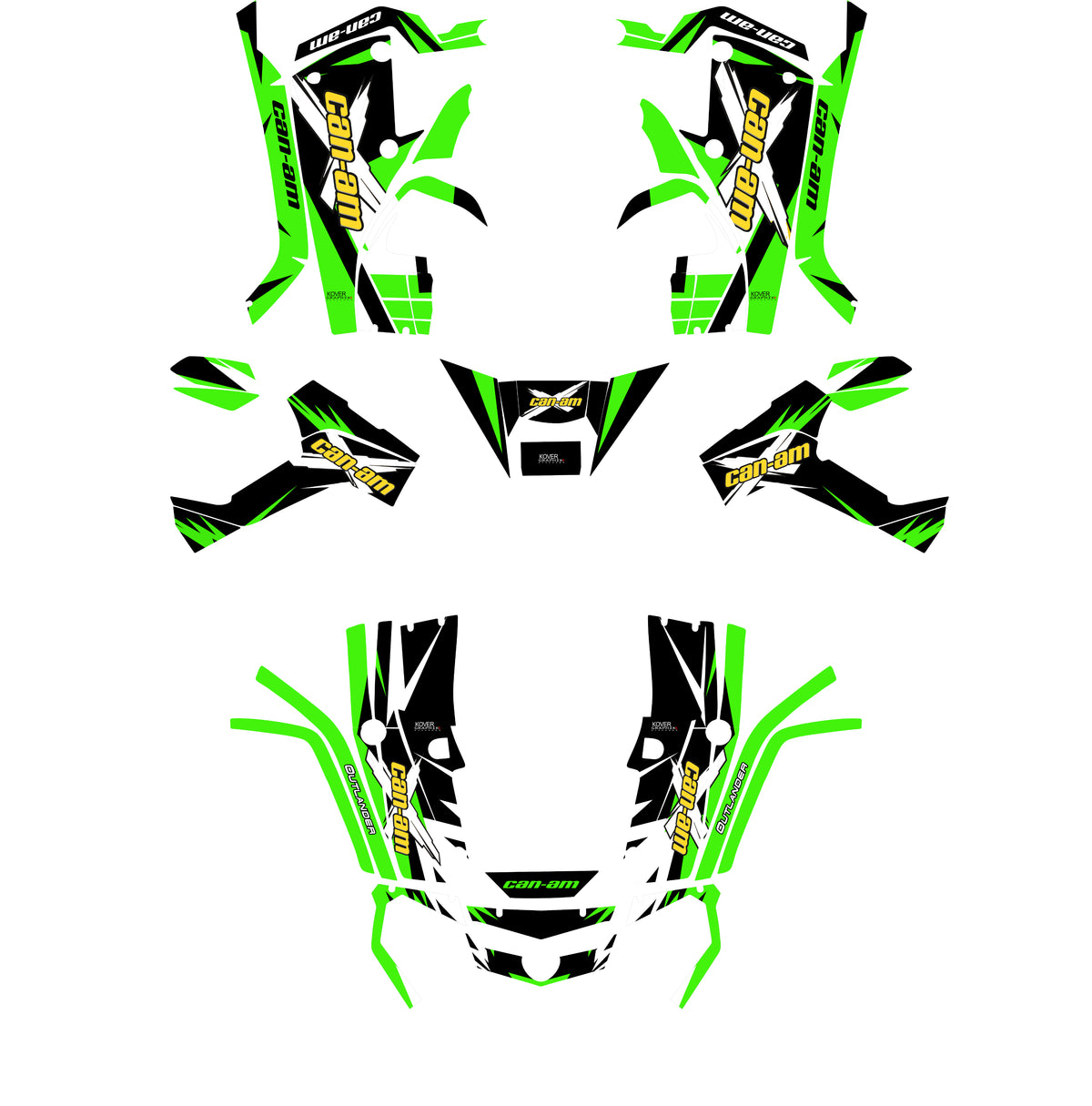 Kit déco Can-Am Outlander G1 Vert XXC Max – Stickers Quad