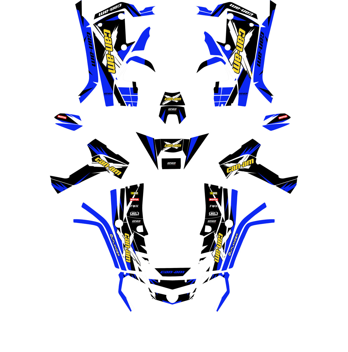Kit déco Can-Am Outlander G1 Bleu – Stickers Quad