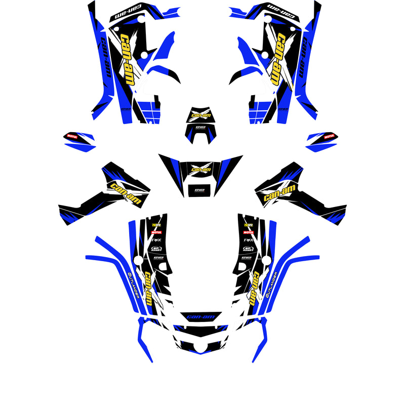 Kit déco Can-Am Outlander G1 Bleu – Stickers Quad-1
