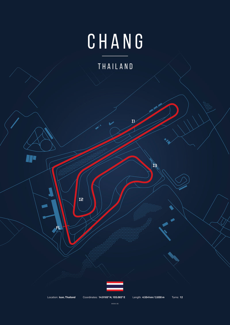 Poster Circuit de Chang – Thaïlande | Affiche MotoGP – Déco murale racing Kover Graphik-2