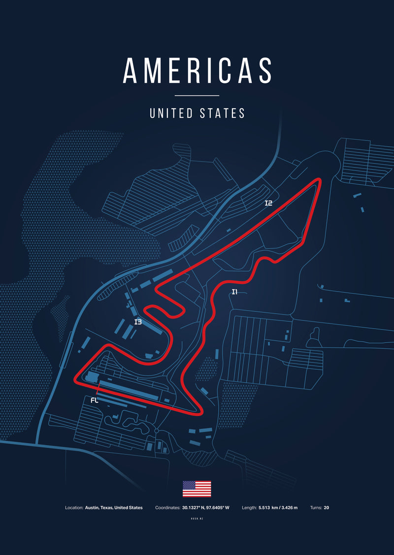 Poster Circuit of The Americas – États-Unis | Affiche MotoGP Austin – Déco murale racing Kover Graphik-2