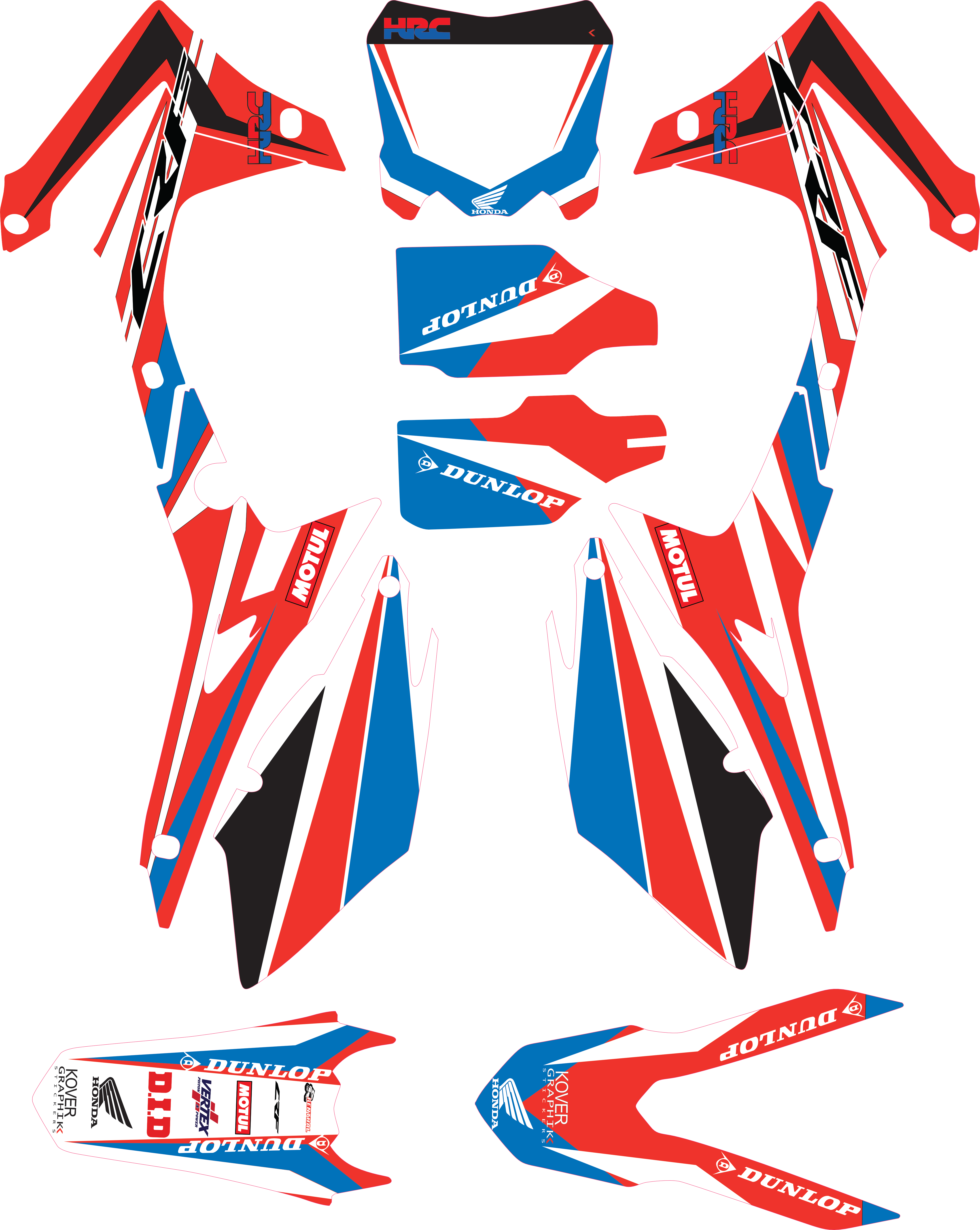 Kit déco Honda CRF 250 2014-2017 / 450 2013-2016 – Design HRC Factory