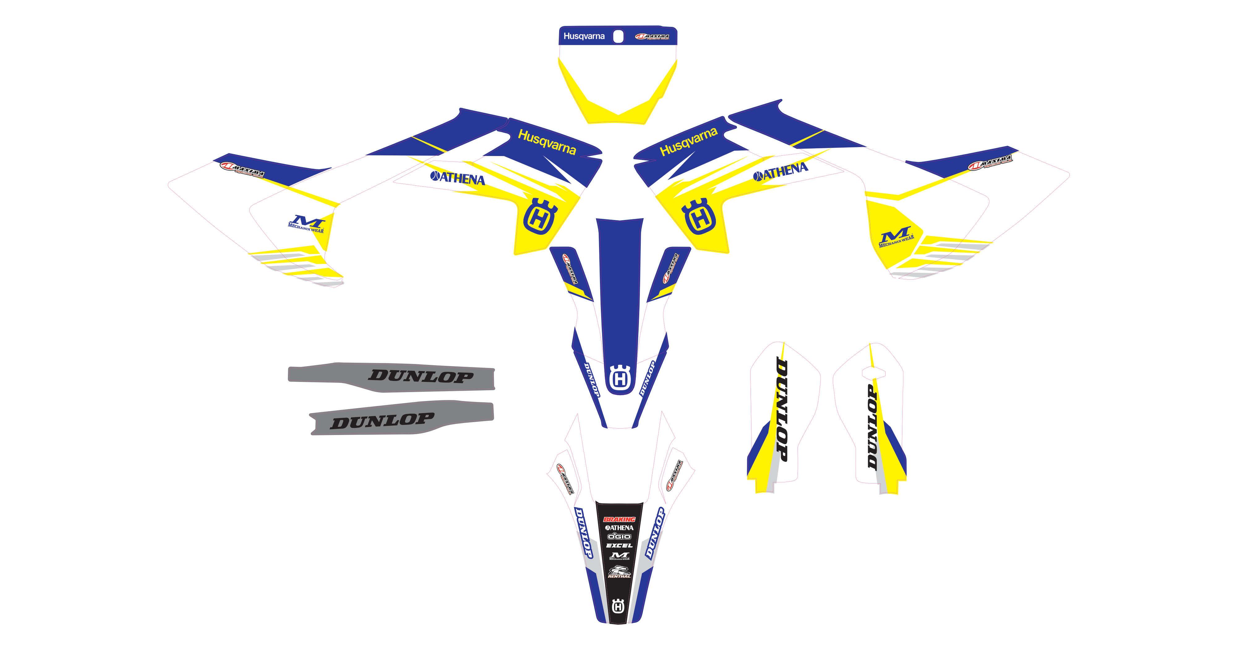 Kit déco Husqvarna TC & FC 125 à 450 (2016–2018) – Design Factory Racing