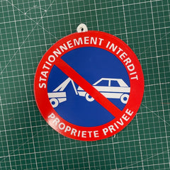 Panneau “Stationnement Interdit – Propriété Privée” – Ø 200 mm – PVC 1 mm – Lot de 1, 3, 5 ou 10-3