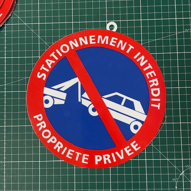 Panneau “Stationnement Interdit – Propriété Privée” – Ø 200 mm – PVC 1 mm – Lot de 1, 3, 5 ou 10