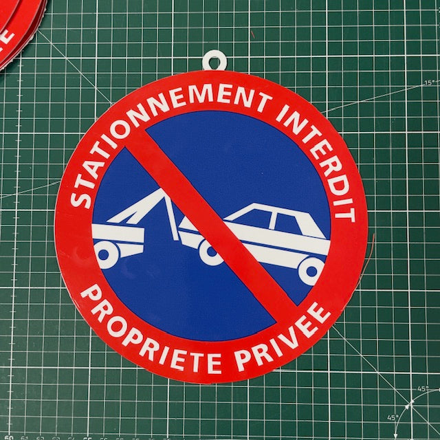 Panneau “Stationnement Interdit – Propriété Privée” – Ø 200 mm – PVC 1 mm – Lot de 1, 3, 5 ou 10-2
