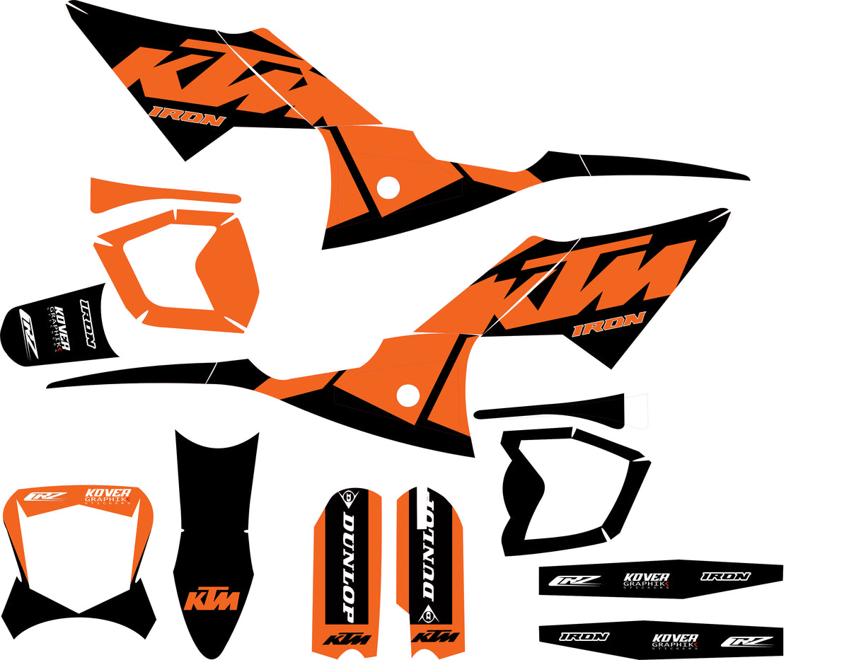 Kit déco CRZ Iron noir & orange ktm – 2500W, 5000W et 6000W-2
